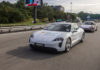 Porsche Taycan making driving north from Johor Bahru