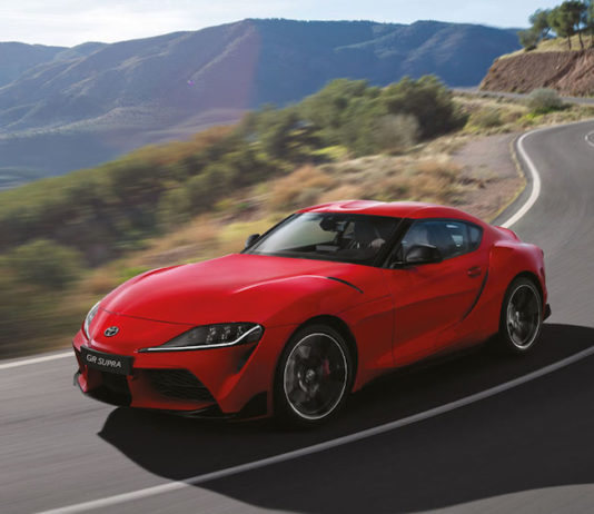 Toyota GR Supra finally arrives with the correct transmission Toyota Supra driving on curved road